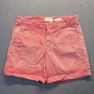 Chino Shorts Womens Mid Rise Pockets‎ Size 27,Casual,Preppy,Relaxed,Cotton